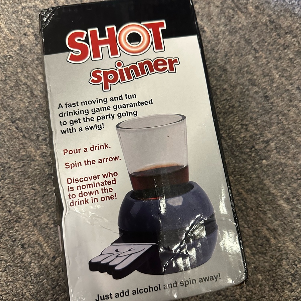 Shot spinner. Fun drinking game! Brand new!
